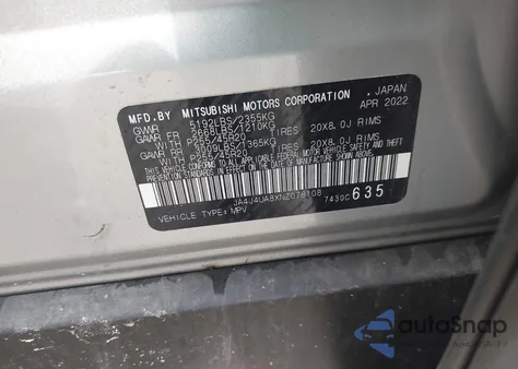 2022 Mitsubishi Outlander Black Edition S-Awc from USA, damaged, VIN JA4J4UA8XNZ078108